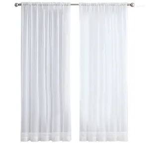 Stoelbedekkingen 2 stks super zachte geweldige hand voelen witte tule gordijnen voor woonkamer decoratie moderne sluier chiffon solide pure voile