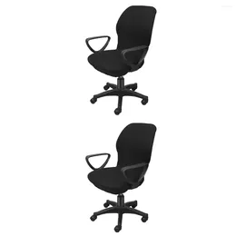 Couvre-chaise 2pcs Vorcool Rotating Armchair Scecover Amovable Stretch Computer Office Cover Protector Universal siège