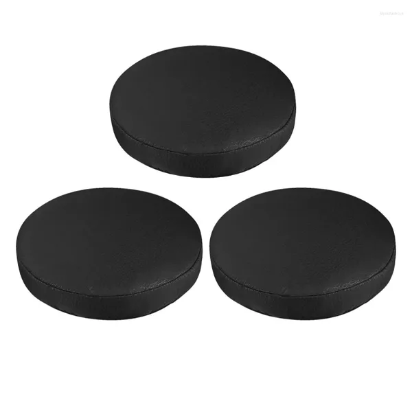 Housses de chaise 3 pièces tabourets de bar pivotants noirs housse de siège coussin rond étui de protection anti-poussière enfant