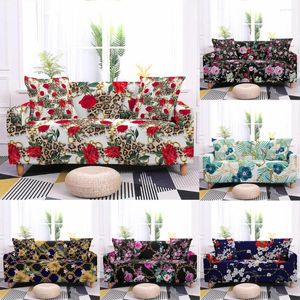 Couvre-chaise 3D Flower Elastic Canapa pour le salon Stretch Covers Gold Chain Print Couch Coun Coun Couvercle Home Decoration