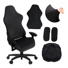 Housses de chaise 4 pièces Gaming avec accoudoir Spandex Splicover housse de siège de bureau pour ordinateur fauteuil protecteur Cadeira Gamer