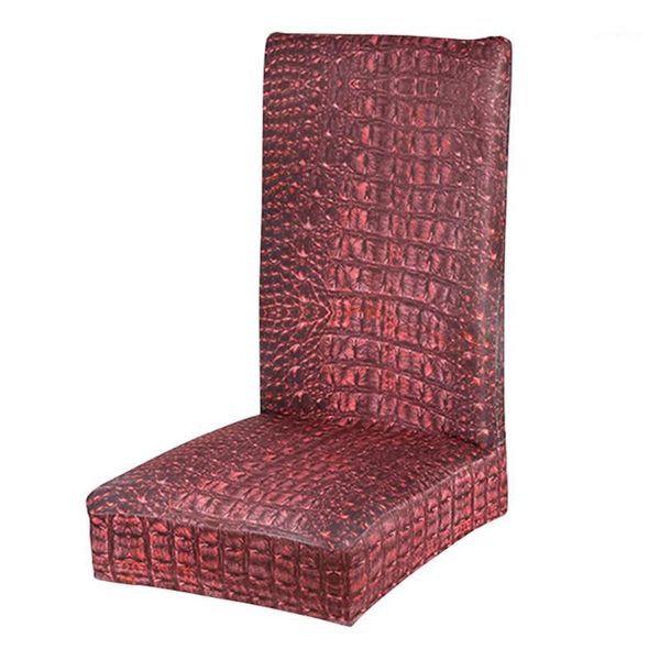 Housses de chaise 4pcs décoration de mariage protection anti-poussière lavable couverture motif crocodile extensible amovible maison banquet housse1