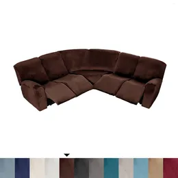 Cubiertas de silla de 5 asientos Cubierta de sofá de la esquina 7 PCS Velvet STRING SECCIONAL RECLINA CONSCRIPTOR Slip -Slip -slipover para sala de estar