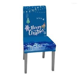 Fundas para sillas 652F Feliz Navidad dibujos animados cubierta campana Santa impreso protector para el hogar dormitorio sala de estar decoración