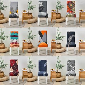 Stoelhoezen 6 stks voor eetkamer kantoor huismelk zijden print bloemen bohemia stoel trouwstoelen beschermer