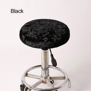 Housses de chaise 6 pièces/lot housse de siège de barre de flanelle ronde amovible Salon de beauté lavable noir blanc rouge bleu 11 couleurs