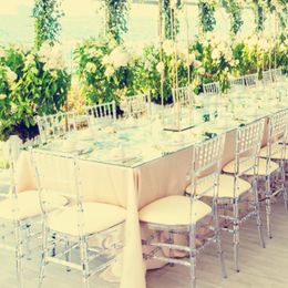 Fundas para sillas 8 piezas transparente bambú boda acrílico banquete cristal asiento familia El comedor decoración