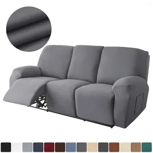 Stoelbedekkingen 8 stks fluwelen sofa slipcover - machine wasbare recliner voor 3 kussen achteroverliggende bank