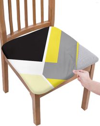 Housses de chaise abstrait jaune Texture géométrique coussin de siège extensible housse de salle à manger housses pour la maison El Banquet salon