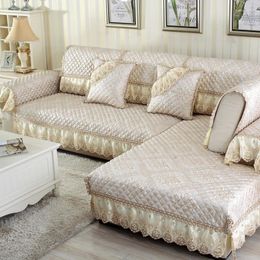 Silla cubre la caja avanzada de la cubierta del sofá de la capa de lino a prueba de lujo de alta calidad Four Seasons Toalla de sala de estar europea