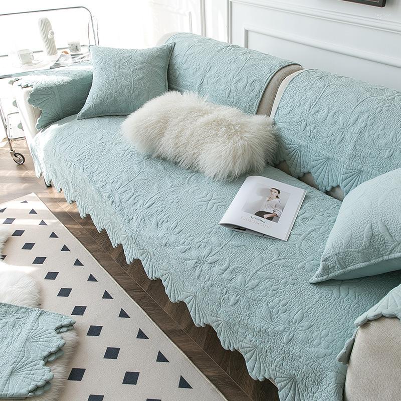 Stoel bedekt alle seizoenen Universal Cotton American-stijl vaste kleuren Sofa Cushion Fabric niet-slip deksel handdoek
