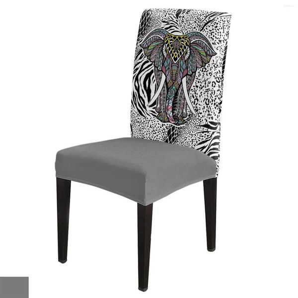 Fundas para sillas Animal Elefante Mandala Zebra Textura Cubierta Comedor Spandex Estiramiento Asiento Hogar Oficina Decoración Escritorio Caso Conjunto