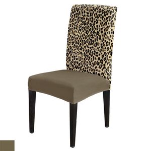 Fundas para sillas, funda con estampado Retro de piel de leopardo Animal para mesa de comedor, sillas, mantel de cocina, decoración del hogar