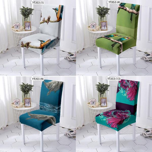 Fundas para sillas con imagen de animales, sillas de comedor, funda plegable para sillón de ordenador con parte trasera para jugadores de casa