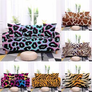 Fundas para sillas Piel de animal Estampado de leopardo Patrón de tigre Fundas elásticas Funda de sofá para sala de estar Protector de muebles Sofá Toalla 1/2/3 Mar