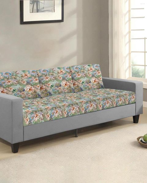 Housses de chaise, housse de coussin de siège de canapé, feuille de fleur Antique, protection de meubles, extensible, lavable, élastique amovible