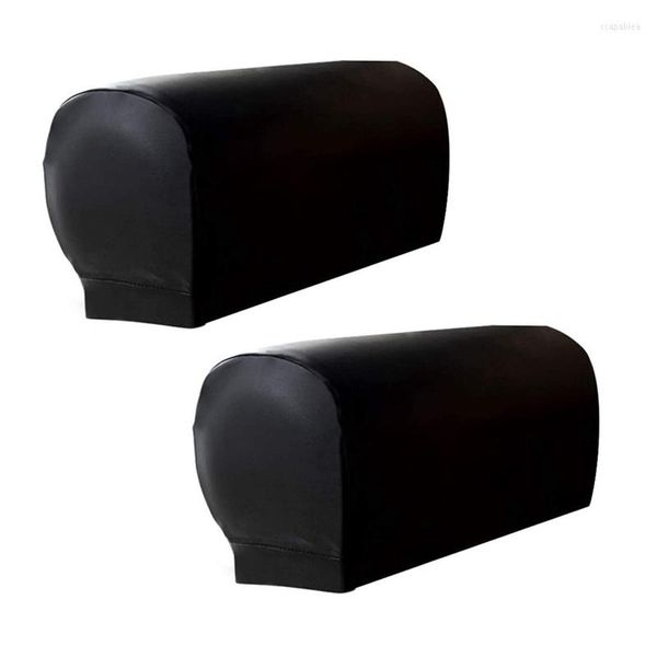 Housses de chaise bras de fauteuil 2 pièces housse d'accoudoir Ultra épais et doux en cuir PU extensible pour canapés inclinables chaises