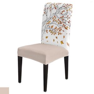 Stoelbedekkingen herfstplantboombladeren Dineer Cover 4/6/8pcs Spandex Elastische Slipcover Case voor bruiloft El Banquet Room