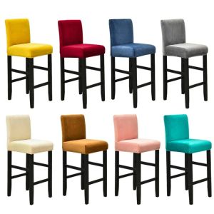 Stoelhoezen Bar Stool Cover Teller Pub Slipcover voor eetkamer fluwelen barkrukbeschermer Parson Coverchair