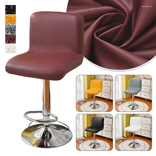 Cubiertas de sillas Tabras de barra de cuero elástica baja en casa el el decorativo PU impermeable elevación de elevación rotación