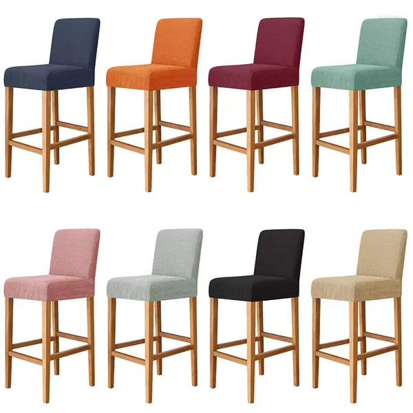 Housses de chaise housse de tabouret de bar dossier court pour salle à manger Banquet cuisine Spandex Stretch petite taille housse de siège