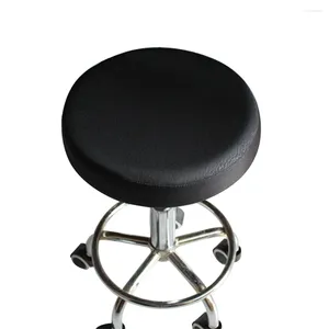 Housses de chaise pour tabouret de bar, rondes, lavables, en jacquard, coussins noirs