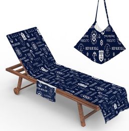 Couvercle de chaise couverture de chaise de plage absorbant Anchor Print Ultra Fine Fibre Beach Towel