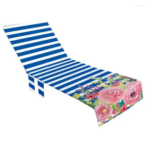 Couvre-chaises Couverture de plage Pas de glissement Séchage rapide Bain de soleil Serviettes éponge rapides Serviette de salon pour les vacances El