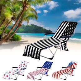 Chaise Couvre la couverture de plage avec des poches latérales chaise en coton pour la plage / piscine Batheing Holiday