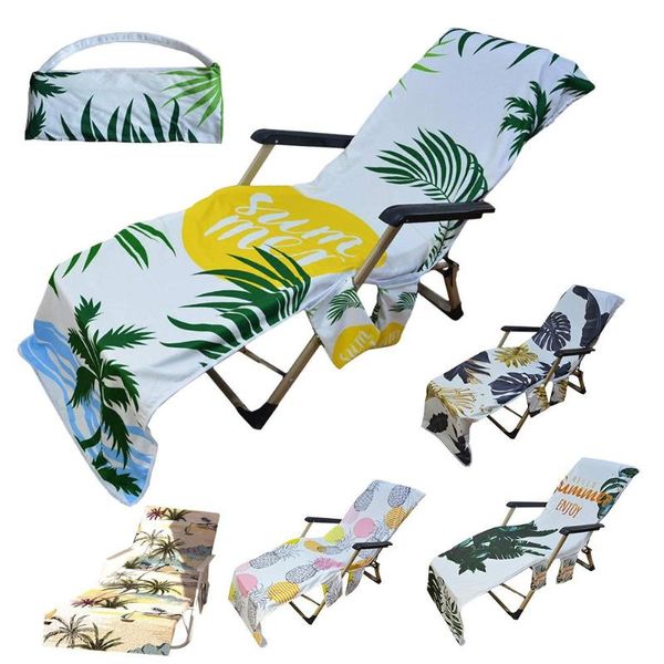 Housses de chaise serviette de plage adultes chaise longue lit couverture imprimée vacances jardin piscine chaises longues bain à séchage rapide