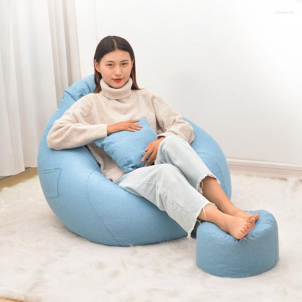 Housses de chaise Bean Bag Cove Cotton (No Filler) Housse de canapé paresseux pour enfants adultes Meubles de siège à la maison