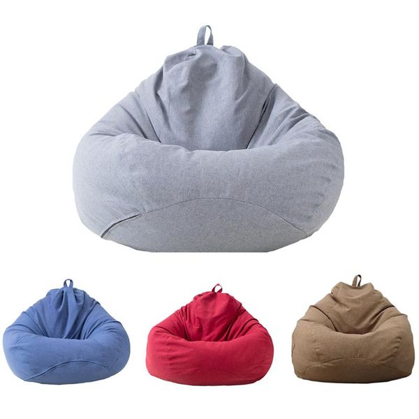 Housses de chaise pouf canapés couverture sans remplissage chaise longue siège paresseux canapé pouf bouffée Asiento canapé tatami pouf avec poches latérales rangement