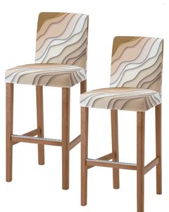 Couvre la chaise Couvre la barre abstraite géométrique beige Couverture de barre courte du dossier High Stretch pour le banquet El