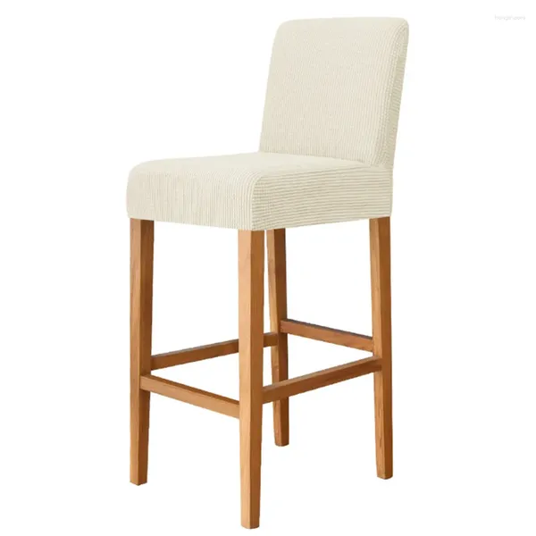 Housses de chaise Beige gris clair housse de tabouret haut bar club fourmi rides tabouret de bar velours grain de maïs