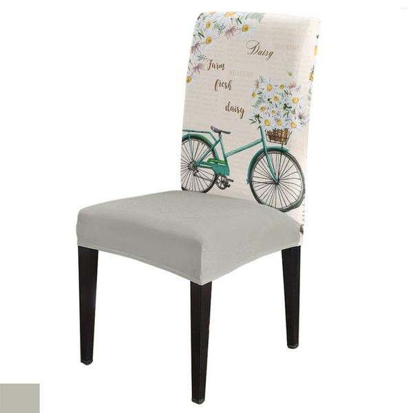 Housses de chaise vélo marguerite Vintage vieux Spaper couverture salle à manger Spandex Stretch siège maison bureau décoration bureau étui ensemble