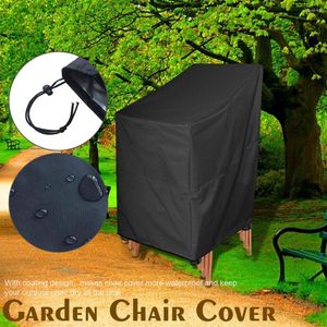 Housses de chaise couverture de jardin noire Anti-poussière imperméable coupe-vent Oxford tissu meubles stockage à la maison El empilable Patio extérieur