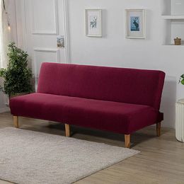 Stoelbedekkingen deken tot bank vouwbank bedekking vaste kleur futon armloze slipcover polyester elastische stof all -inclusive