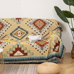 Stoelbedekkingen Boheemian Blending Sofa Cover Towel met kwast voor woonkamer Geometrie Gedrukte Sectional Slipcovers L Vorm