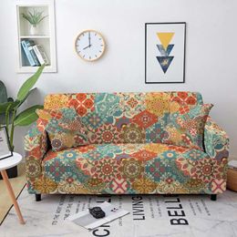 Couvriers de chaise Bohemian Mandala Sofa Scencover Elastic Cover For Living Room Corner Chaise Lounge Sectional Couch 1-4 Seseat