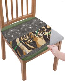 Stoelbedekkingen Boheemian Tiger Animal Texture Seat Cushion Stretch Dining 2pcs Cover Slipcovers voor Home El Banquet Living Room