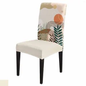 Housses de chaise Boho feuilles plantes couverture ensemble cuisine extensible Spandex siège housse décor à la maison salle à manger