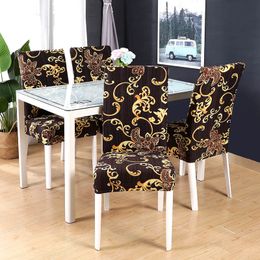 Stoelhoezen Boho patroon bedrukte stretch stoelhoes voor eetkamer kantoor banket stoelbeschermer elastisch materiaal fauteuil hoes 230614