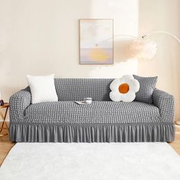 Stoelhoezen Bubble Fabric Sofa Cover Slipcovers Stretch voor woonkamer Elastische bank handdoek 1/2/3/4-zaterdag