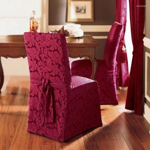 Couvre la chaise Bourgogne Long Slipcover pour les paramètres traditionnels
