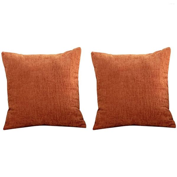 Cubiertas de silla almohada de naranja quemada 18x18 pulgadas de 2 estuche de cojín de tapa decorativa rústica de granja moderna
