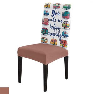 Stoelbedekkingen Cartoon schattige auto eetkamer bruiloften banket stretch cover keuken spandex