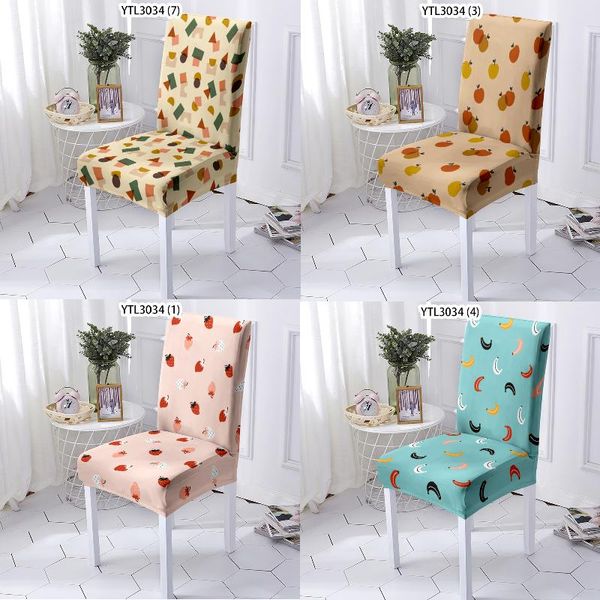 Housses de chaise dessin animé fruits banane fraise couverture de bureau salle à manger jeux gris maquillage