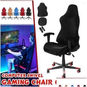 Cubiertas de silla Silla Ers Oficina Computadora Giratoria Juego Cómodo Escritorio Asiento Er Anti-Foing Impermeable Elástico Drop Entrega Dh3Bw