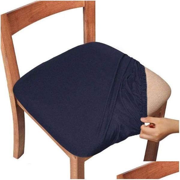 Fundas para sillas Silla Cojín para asiento Protector Er Extraíble Lavable Elástico Ers Drop Entrega Hogar Jardín Textiles para el hogar Silla Cov Dhgarden Dh0Ci