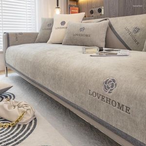 Stoelbedekkingen Chenille Universal Sofa Cover Non-Slip Combination Cushion L Vorm Bank Toekje voor woonkamer Protector Fundas DE